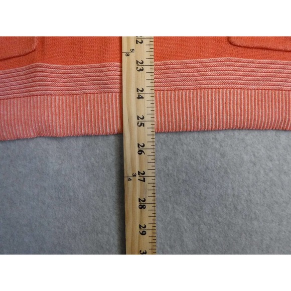 Chico's Women's Sweater Size 2 with Pockets Boat Neck 3/4 Sleeve Pullover Orange - Picture 6 of 8